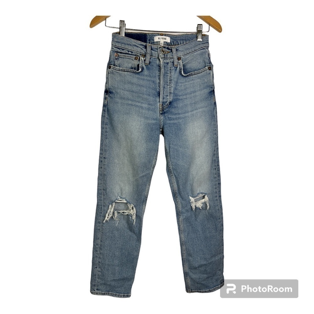 Re/done 70s Stove Pipe Jeans in Light Destroyed 20 Size 26